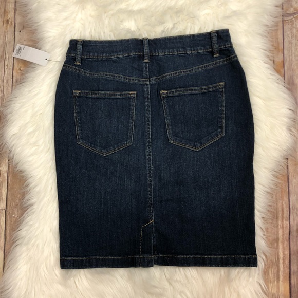 Sonoma | NWT Denim Jean Midi Skirt Dark Wash 2 - Picture 6 of 8